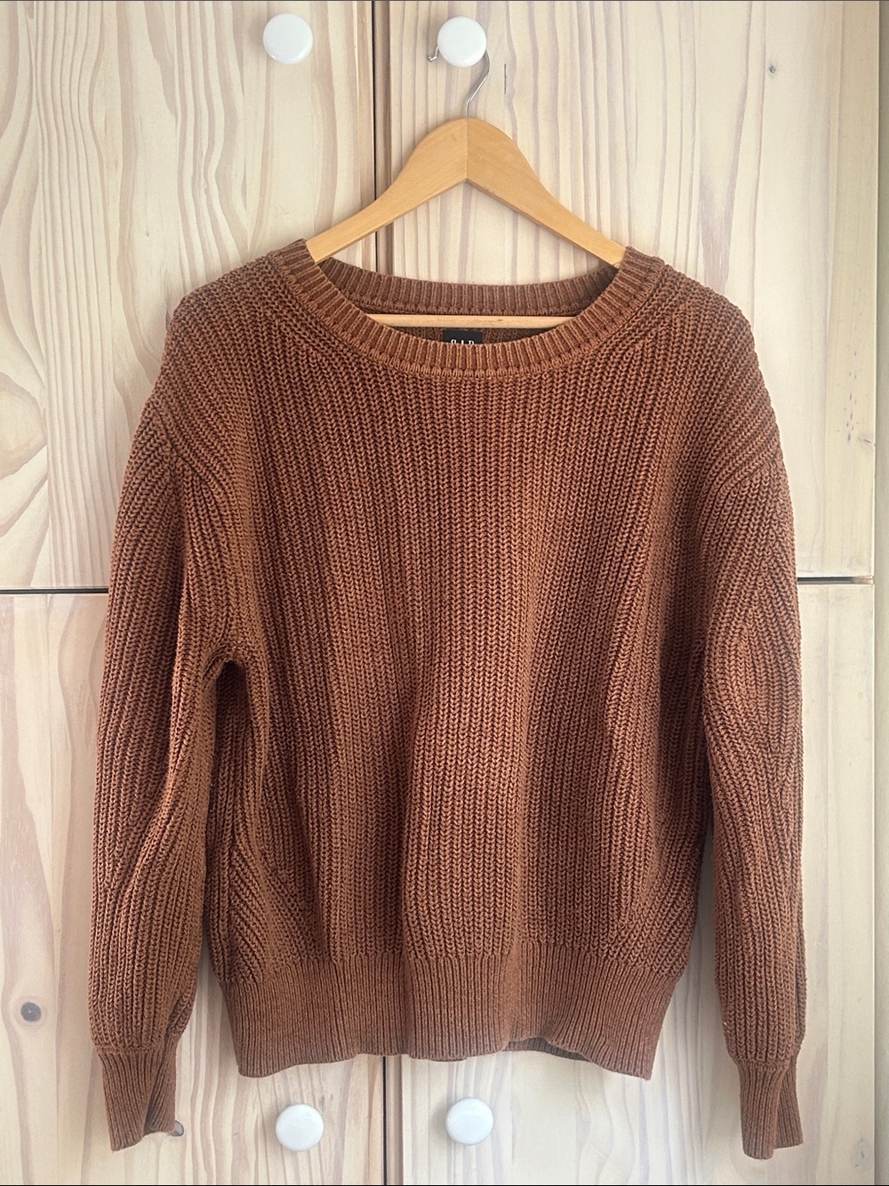Gap Crewneck Chunky Knit Sweater - Ocher Cotton Knit